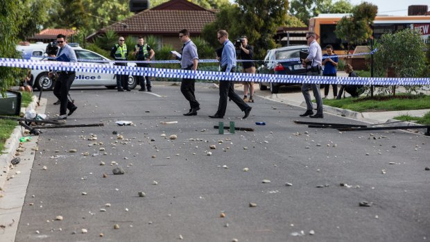 Police remained at the scene hours after the party. Some of their colleagues had been forced to retreat in the face of violence and stone-throwing.