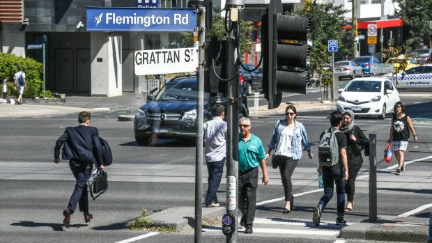 The intersection of Grattan Street and Flemington Road has had the most serious pedestrian injuries in the past five years. 