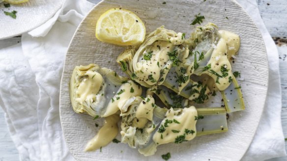 Neil Perry's artichokes with hollandaise
