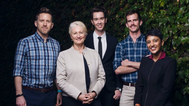 Dr Brad McKay, Professor Kerryn Phelps AM, Liam Mason, Dr Joe Monteith and Ashna Basu gather in Sydney ahead of the release of the AMA's new position on same-sex marriage. 