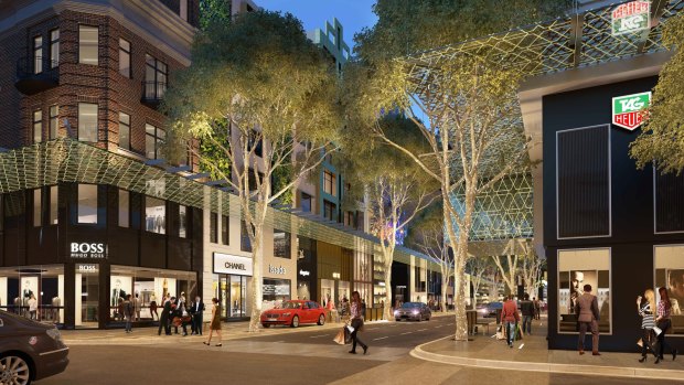 Concept art for Brisbane City Council's Edward Street revitalisation project.