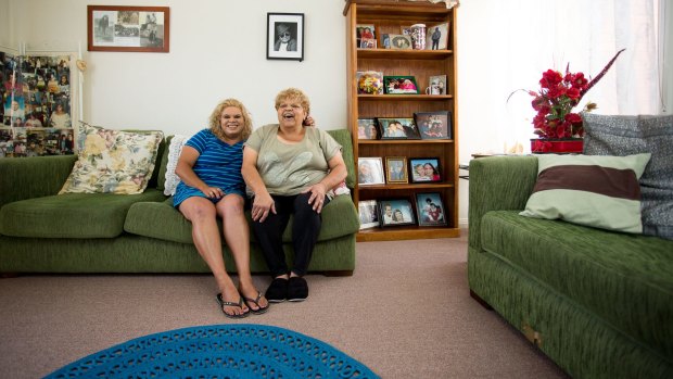 City move: Aboriginal elder Pam Jackson at home with her daughter, Kim. 