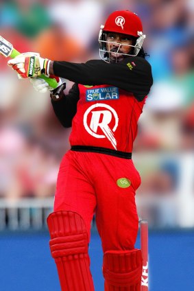 Digitially altered image of Chris Gayle in Melbourne Renegades uniform.