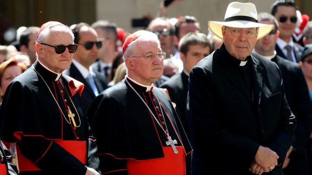 Cardinal George Pell, right, at the Vatican in 2014. 