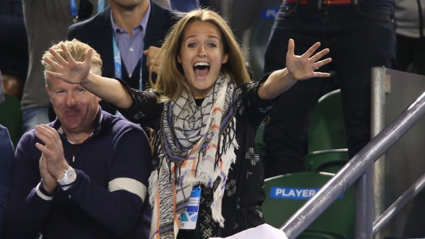 Kim Sears cheering on Andy Murray – the roles may have been refused at the weekend.