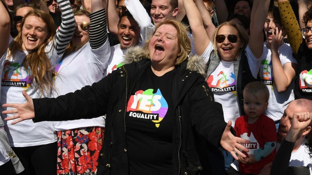 Comedienne Magda Szubanski launches the official yes campaign on Sunday.