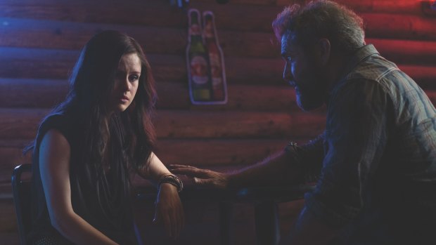 Life gets complicated for Erin Moriarty and Mel Gibson in <i>Blood Father</I>.