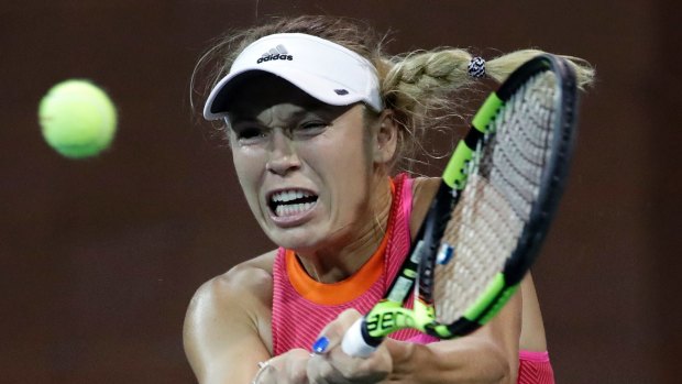 Hard hitter: Caroline Wozniacki fell to Julia Goerges in the Auckland final.