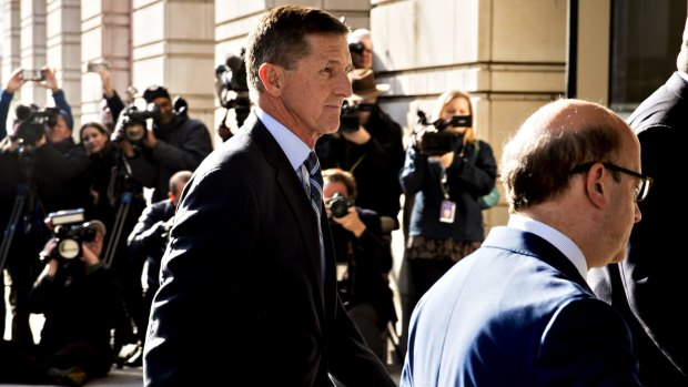 Michael Flynn arrives at the US Courthouse in Washington DC where he pleaded guilty to lying to federal agents.