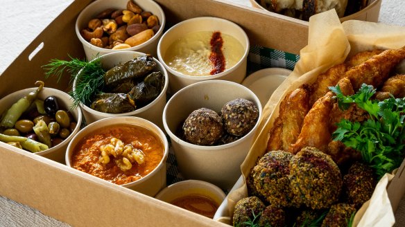 Free to Feed's mezze boxes are largely vegan-friendly.