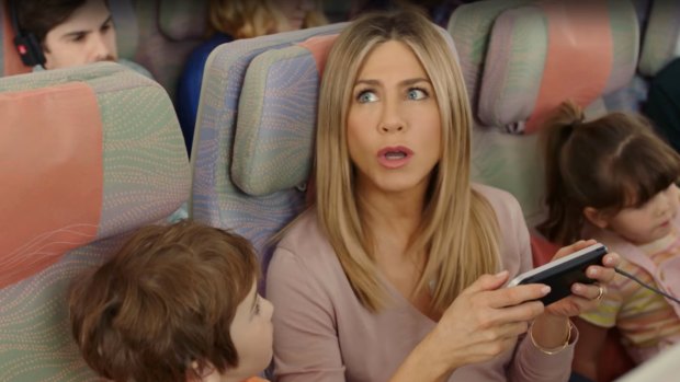 Jennifer Aniston appears in an advert for Emirates released in response to the laptop ban.