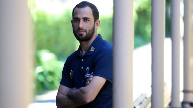 Waiting: Fawad Ahmed was the 12th man in Australia's first test win.