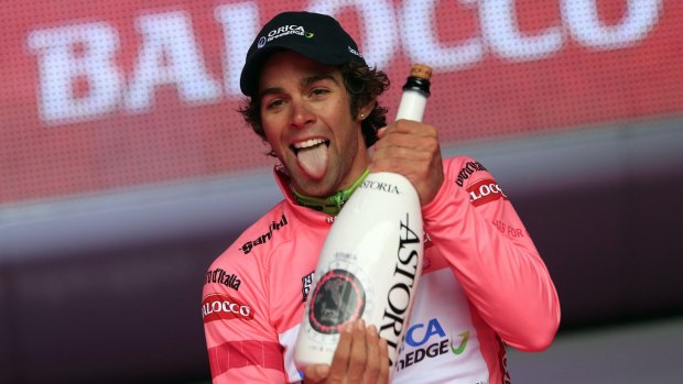Canberra's Michael Matthews, wearing the pink leader's jersey in last year Giro d'Italia.