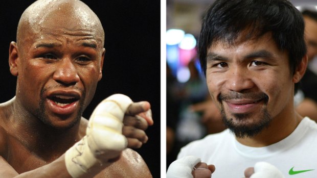Farewell: Manny Pacquiao (right) said his bout against Floyd Mayweather (left) may be his last.