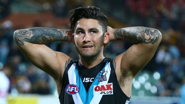 Role model: Away from football Port Adelaide's Chad Wingard works with Head Space, the national youth mental health foundation.