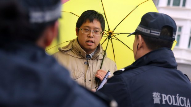 Symbol of dissent: Pro-democracy activist Jason Chao in Macau said both the Chinese and Macau governments were reluctant to listen to the voices of the people.