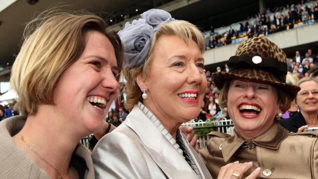 A great day: Star Thoroughbreds syndicator Denis Martin (centre), with stable foreperson Tania Rouse and trainer Gai Waterhouse after Sebring's win in the 2008 Golden Slipper.