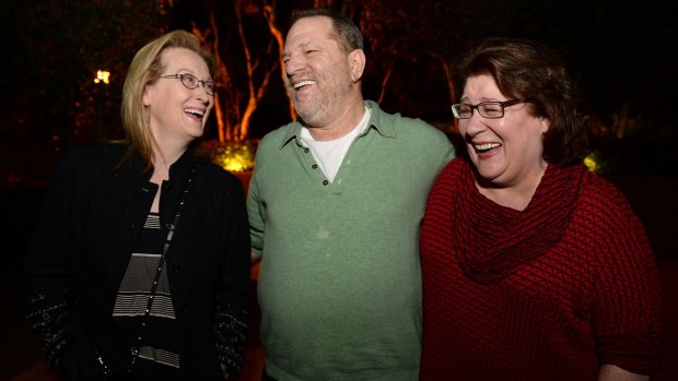 Meryl Streep, Harvey Weinstein and Margo Martindale at the Weinstein Company's screening of <i>August: Osage County</i> in January 2014.