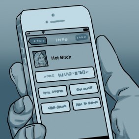 "As her contact name, she entered 'Hot Bitch'."

(Illustration by Sonny Ramirez)