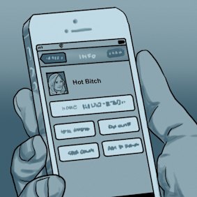 "As her contact name, she entered 'Hot Bitch'."

(Illustration by Sonny Ramirez)