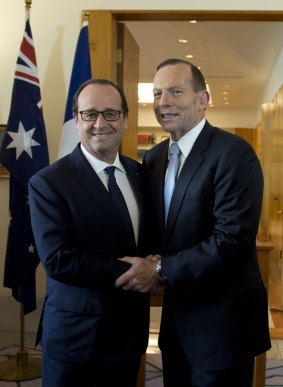 Tony Abbott and French President Francois Hollande, left, at the G20 Summit in Brisbane in 2014.