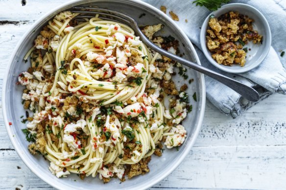 Spaghetti with spanner crab and pangrattato
 