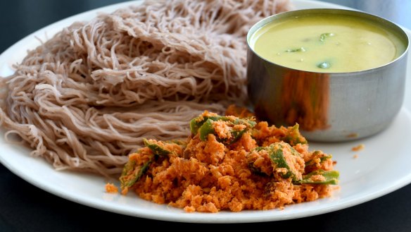 Idiyappam with curries and sambal at XDream.