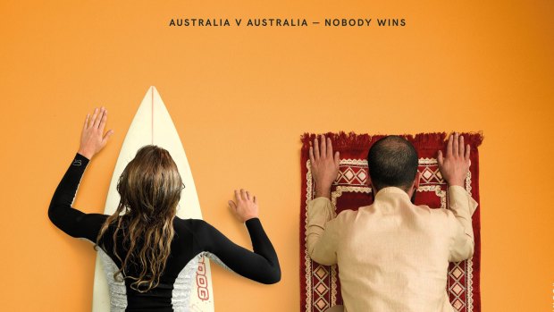 Promotional material for <i>Down Under</i> juxtaposes different sections of Australian society. 