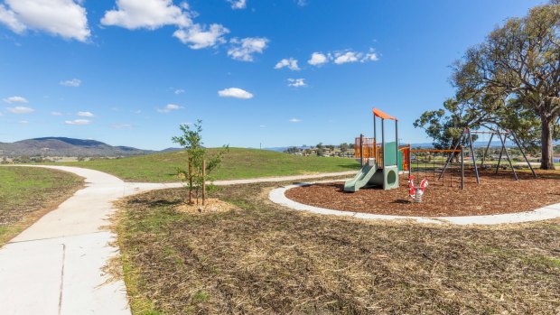 The Throsby premium blocks are located next to parkland, including a playground.