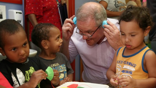 The federal government's Scott Morrison during a visit to Mapoon in 2015.