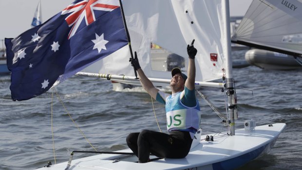 Tom Burton won gold in the men's laser for Australia.