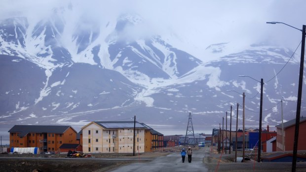 The remote town of Longyearbyen, located in an archipelago of islands in the high Arctic.