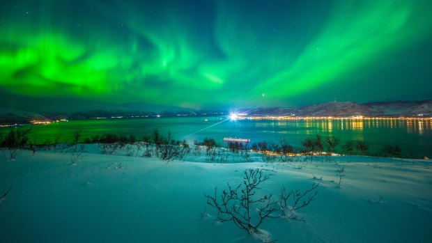 The Aurora Borealis over Tromso, Northern Norway.