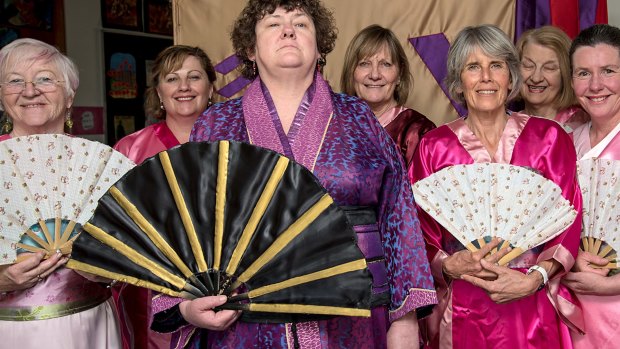 The Mikado (Queanbeyan Players): The ladies of Titipu: from left, Doreen Robinson, Amanda Stewart, Janene Broere (Katisha), Pip Russell-Brown, Karinne Fisher, Jenny Grierson and Mary Dietz-Mullamphy. 