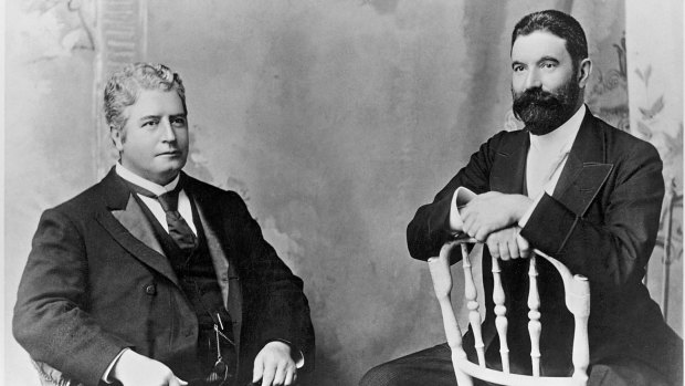 Two fathers of Federation: Edmund Barton and Alfred Deakin.