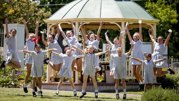 Students at Shelford Girls' Grammar in Caulfield celebrate on their last day of school. 