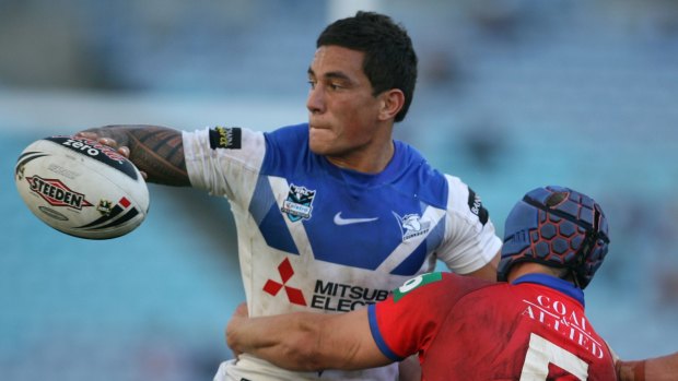 Back in blue: Sonny Bill Williams was named in the Bulldogs' team of the decade despite his controversial departure.
