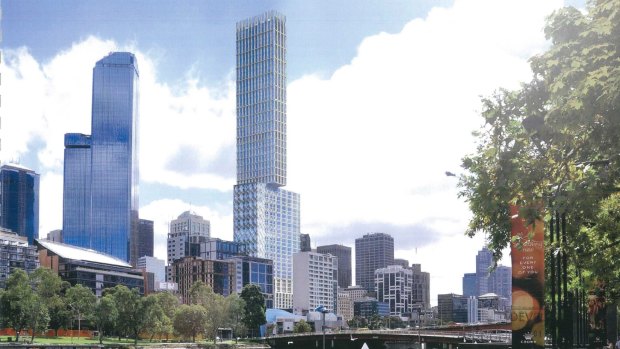 Cbus' original proposal for the Collins Street site, which was knocked back by former planning minister Matthew Guy.