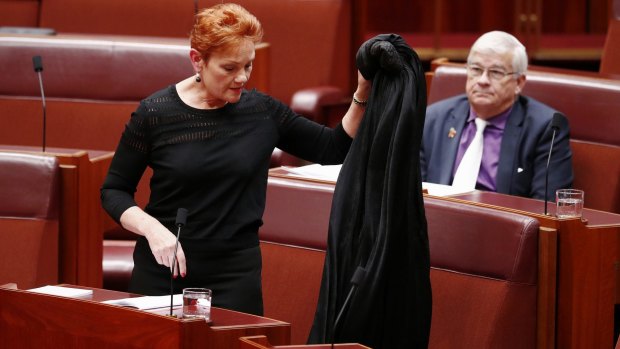 There are not actually any real rules about what people can wear in the chamber these days, and Hanson's arrival, aside from leaving Senator Duniam perplexed, clearly left Senate President Stephen Parry unsure how to proceed.