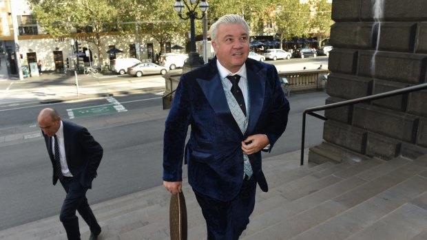 Geelong Mayor Darryn Lyons arrives at State Parliament in Melbourne on Thursday.