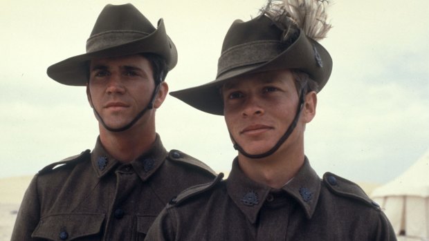 Mel Gibson and Mark Lee in Peter Weir's <i>Gallipoli</i>.