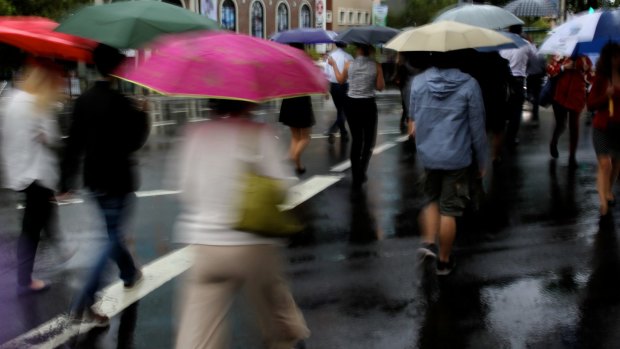 Sydneysiders on the north shore endure another wet commute.