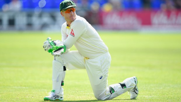 Bowing out: Haddin, pictured in Cardiff during this year's Ashes series.