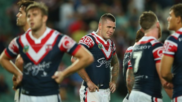 Another loss: The Roosters looks dejected after their defeat.