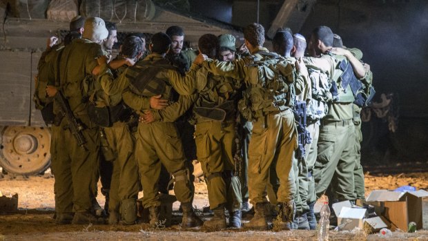 Israeli soldiers from the Golani Infantry Brigade on Saturday ahead of their deadly engagement in Gaza.