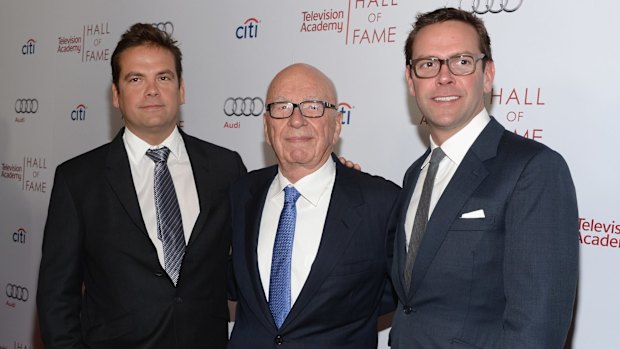 Rising sons: Lachlan, Rupert and James Murdoch.