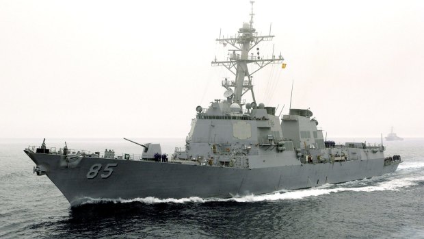 A US navy destroyer similar to the one that sailed in the South China Sea on Friday.