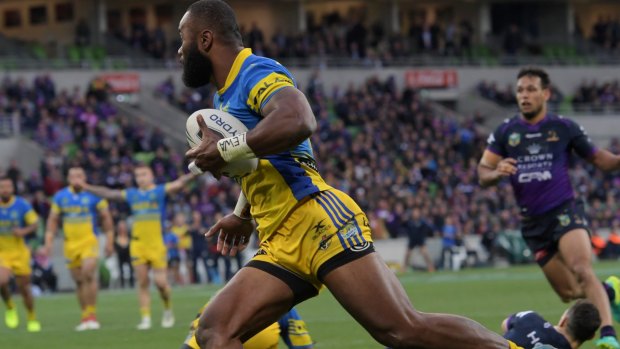 It's not over: Semi Radradra scores to set up a grandstand finish..