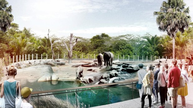An artist's impression of a proposed zoo in western Sydney.