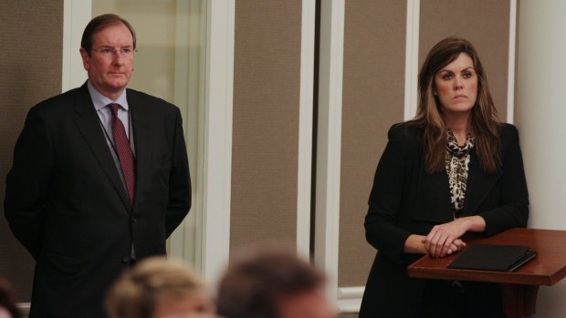 Liberal Party federal director Brian Loughnane and Peta Credlin, chief of staff to Tony Abbott.